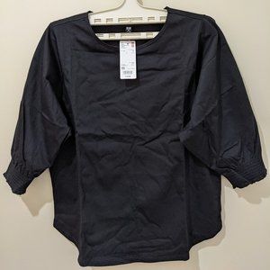NEW UNIQLO WOMEN MERCERIZED COTTON SHIRRI